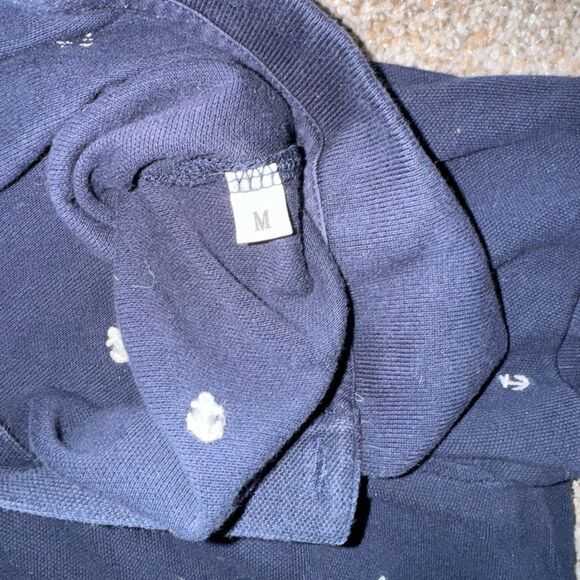 Navy polo shirt with embroidered anchor pattern - Picture 2 of 2